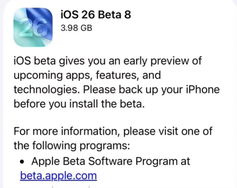 Apple iOS / iPadOS 26 Beta 8 Released, Expected to Be the Last Developer Preview